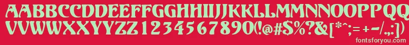 Czcionka ElizabetaModern – zielone czcionki na czerwonym tle