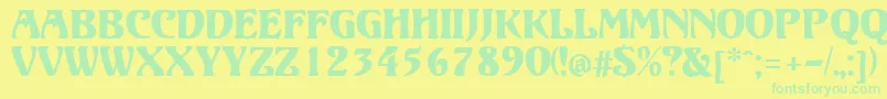 ElizabetaModern Font – Green Fonts on Yellow Background
