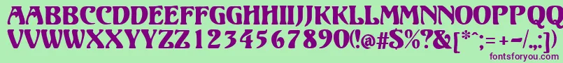 ElizabetaModern-fontti – violetit fontit vihreällä taustalla