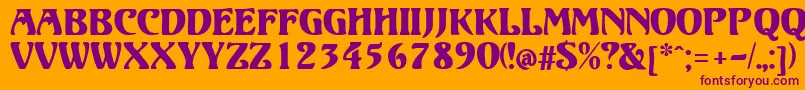 Police ElizabetaModern – polices violettes sur fond orange