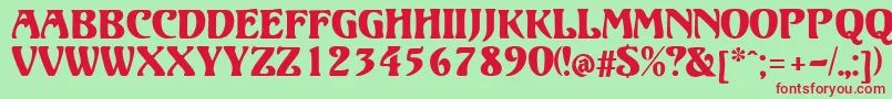 ElizabetaModern Font – Red Fonts on Green Background