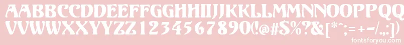 ElizabetaModern-Schriftart – Weiße Schriften auf rosa Hintergrund