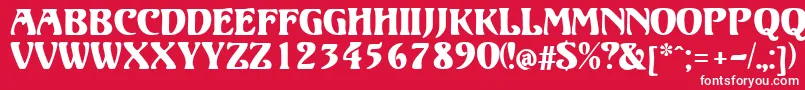 Czcionka ElizabetaModern – białe czcionki na czerwonym tle