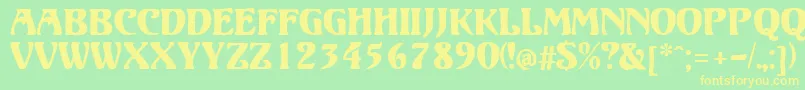 ElizabetaModern Font – Yellow Fonts on Green Background