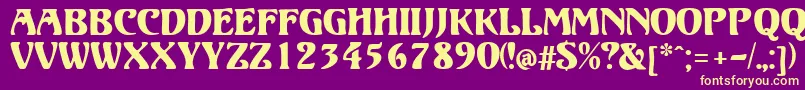 ElizabetaModern Font – Yellow Fonts on Purple Background