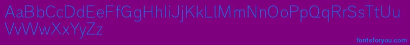 フォントAnalogue35thin – 紫色の背景に青い文字