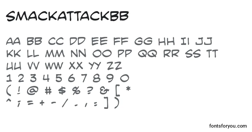 Schriftart SmackattackBb – Alphabet, Zahlen, spezielle Symbole