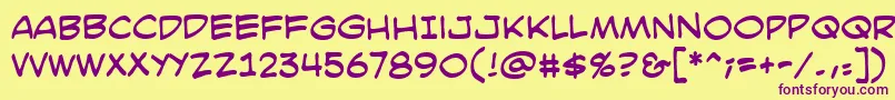 SmackattackBb Font – Purple Fonts on Yellow Background