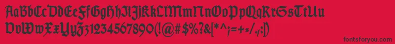 TypographergotischSchmalBold Font – Black Fonts on Red Background