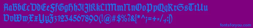 TypographergotischSchmalBold Font – Blue Fonts on Purple Background