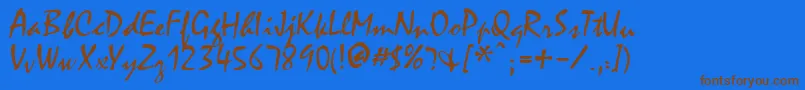 Шрифт FfxHandwriting – коричневые шрифты на синем фоне