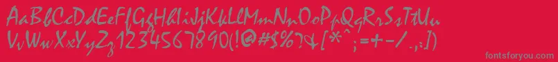 Police FfxHandwriting – polices grises sur fond rouge