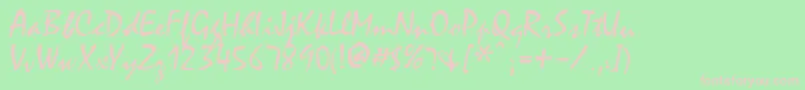 FfxHandwriting Font – Pink Fonts on Green Background