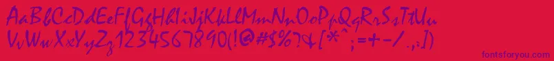 FfxHandwriting-Schriftart – Violette Schriften auf rotem Hintergrund