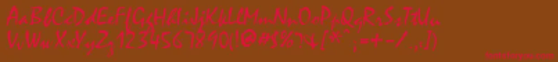 FfxHandwriting Font – Red Fonts on Brown Background
