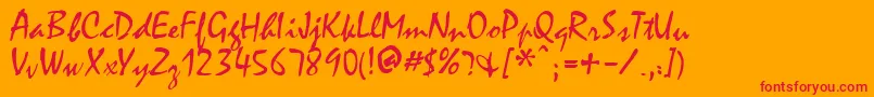 FfxHandwriting Font – Red Fonts on Orange Background