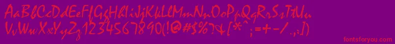 Шрифт FfxHandwriting – красные шрифты на фиолетовом фоне