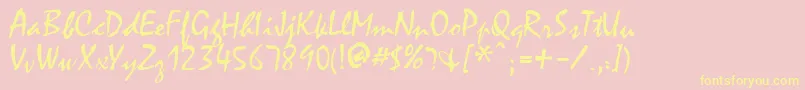 FfxHandwriting Font – Yellow Fonts on Pink Background