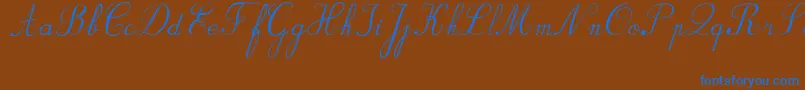 BvRondesItal Font – Blue Fonts on Brown Background