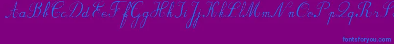 BvRondesItal-Schriftart – Blaue Schriften auf violettem Hintergrund