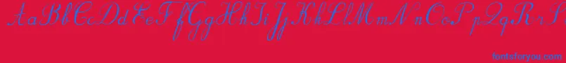 フォントBvRondesItal – 赤い背景に青い文字
