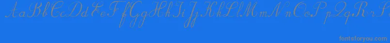 フォントBvRondesItal – 青い背景に灰色の文字