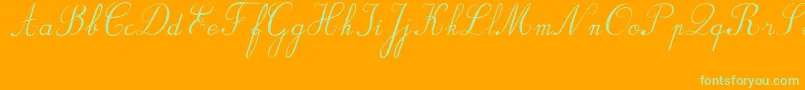 BvRondesItal-fontti – vihreät fontit oranssilla taustalla