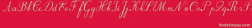 フォントBvRondesItal – 赤い背景に緑の文字