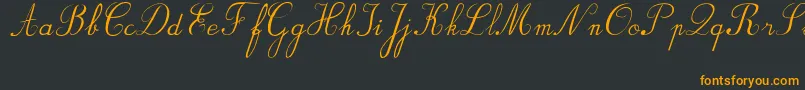 BvRondesItal-Schriftart – Orangefarbene Schriften auf schwarzem Hintergrund
