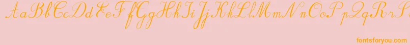 BvRondesItal-fontti – oranssit fontit vaaleanpunaisella taustalla