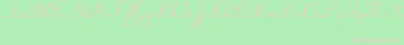 BvRondesItal-fontti – vaaleanpunaiset fontit vihreällä taustalla