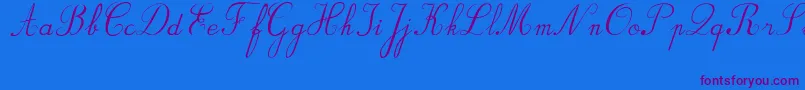 BvRondesItal-Schriftart – Violette Schriften auf blauem Hintergrund