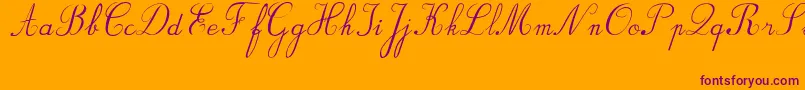 BvRondesItal-fontti – violetit fontit oranssilla taustalla