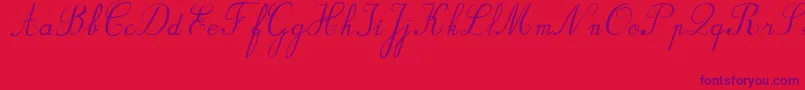 BvRondesItal-Schriftart – Violette Schriften auf rotem Hintergrund
