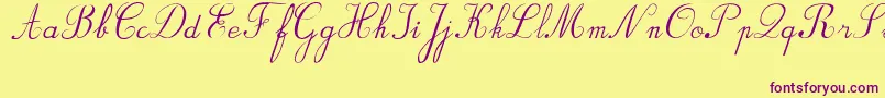 BvRondesItal-fontti – violetit fontit keltaisella taustalla