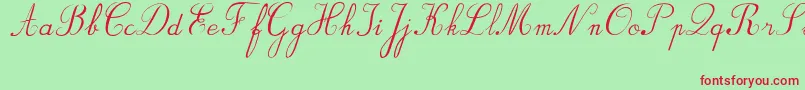 BvRondesItal Font – Red Fonts on Green Background