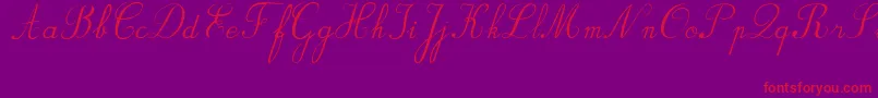 フォントBvRondesItal – 紫の背景に赤い文字