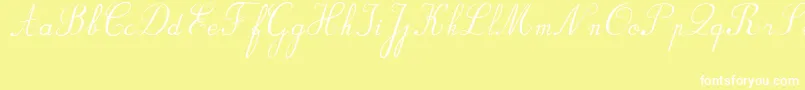 BvRondesItal-fontti – valkoiset fontit keltaisella taustalla