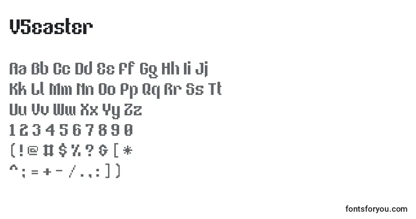 A fonte V5easter – alfabeto, números, caracteres especiais