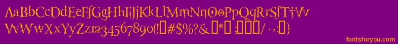 LuciferspensionRoman Font – Orange Fonts on Purple Background