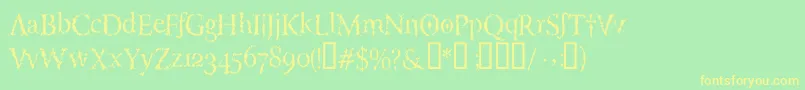 LuciferspensionRoman Font – Yellow Fonts on Green Background