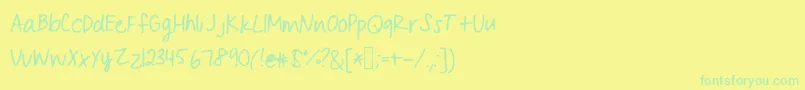 BysamanthaPrint Font – Green Fonts on Yellow Background