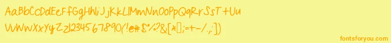 BysamanthaPrint Font – Orange Fonts on Yellow Background