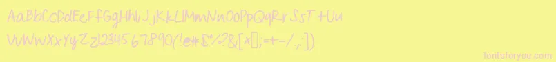 BysamanthaPrint Font – Pink Fonts on Yellow Background