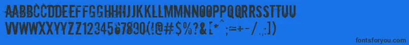 フォントDowncome – 黒い文字の青い背景