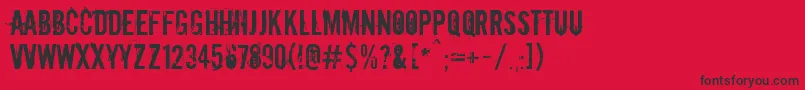 Downcome Font – Black Fonts on Red Background