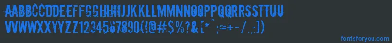 フォントDowncome – 黒い背景に青い文字