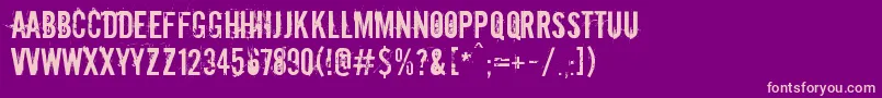 Downcome-Schriftart – Rosa Schriften auf violettem Hintergrund