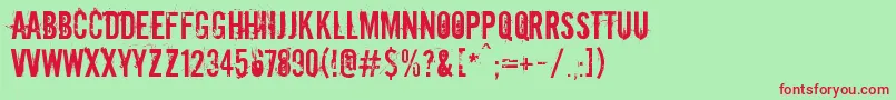 Downcome Font – Red Fonts on Green Background