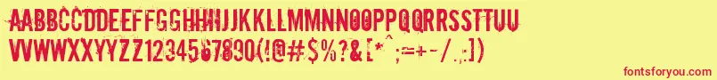 Downcome Font – Red Fonts on Yellow Background